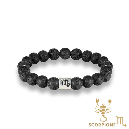 Bracciale Scorpione – Pietra lavica – 20 cm