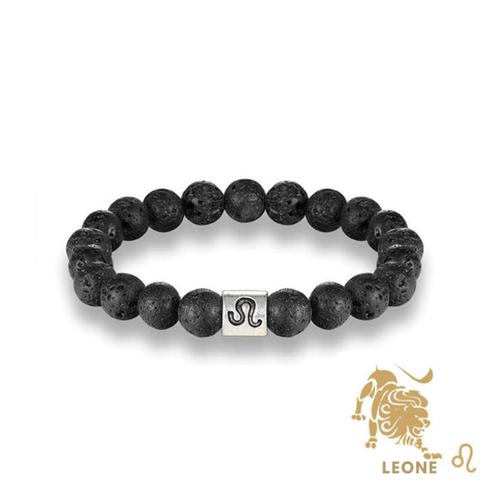 Bracciale Leone – Pietra Lavica – 20 cm