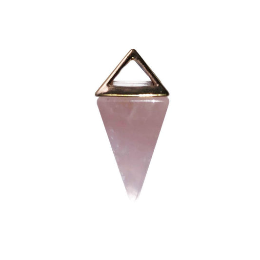 Ciondolo in Quarzo Rosa – Piramide in Oro