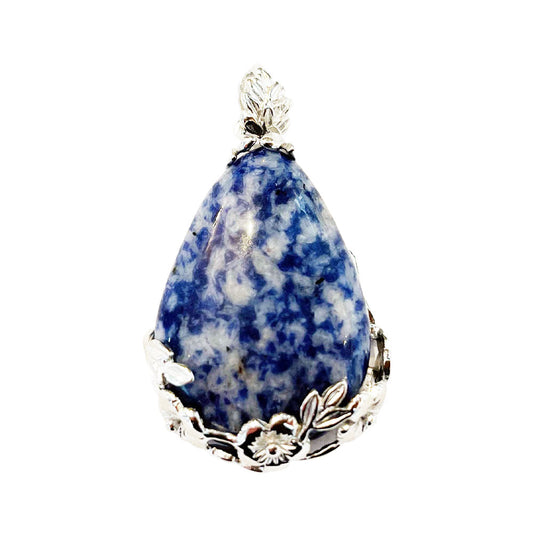 Pendente in sodalite – Goccia di fiori