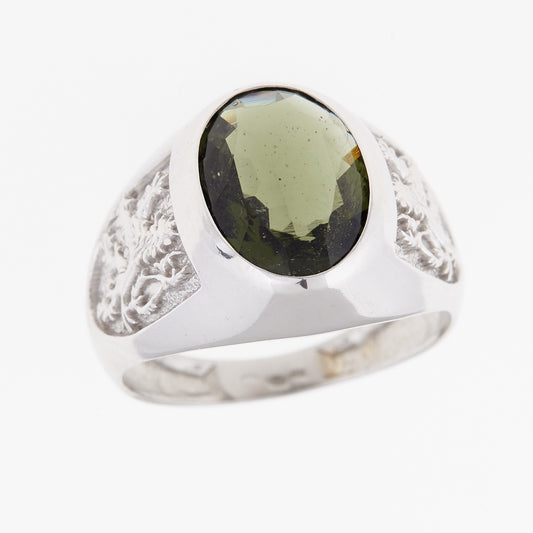 Anello da uomo in Argento con Moldavite 3098 Codice catalogo: AGV3098