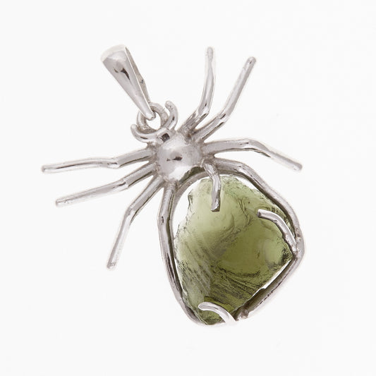 Ciondolo in argento con Moldavite – ragno 6661