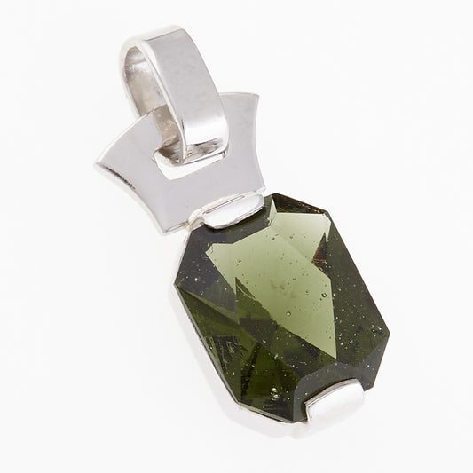 Ciondolo in argento con Moldavite 002