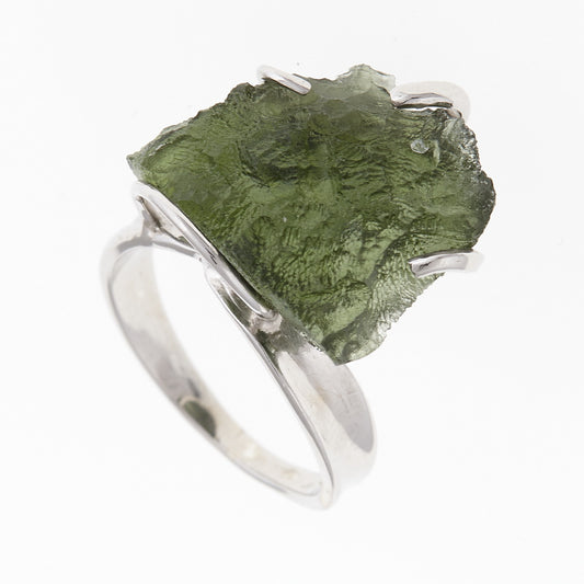 Anello in argento con Moldavite naturale 168