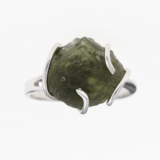 Anello in argento con Moldavite naturale 301