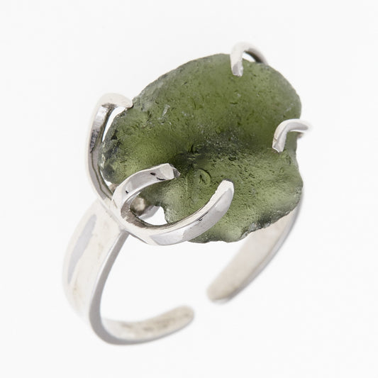 Anello in argento con Moldavite naturale 304