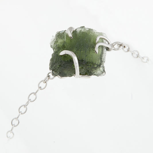 Bracciale in argento con Moldavite 316