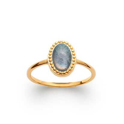 Anello Labradorite “Alexandra” – Placcato in oro 750