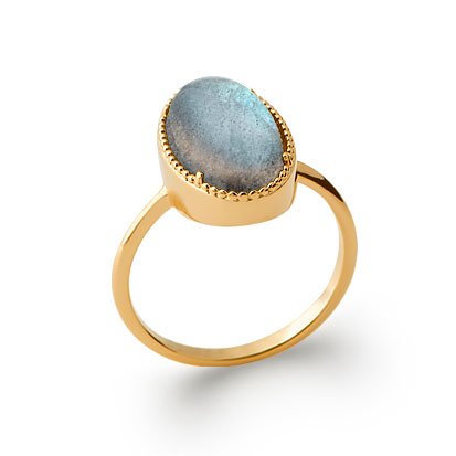 Anello in Labradorite “Judith” – Placcato in oro 750