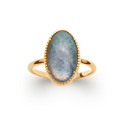 Anello in Labradorite “Judith” – Placcato in oro 750