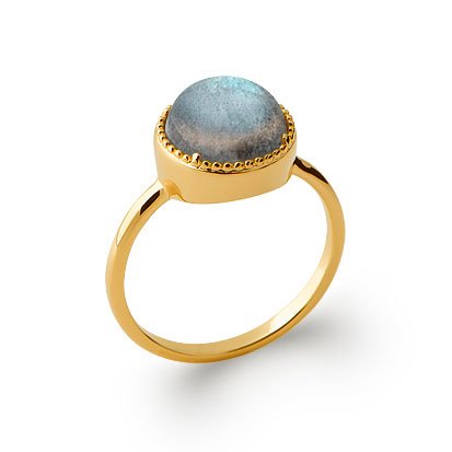 Anello in Labradorite “Costantino” – Placcato in oro 750