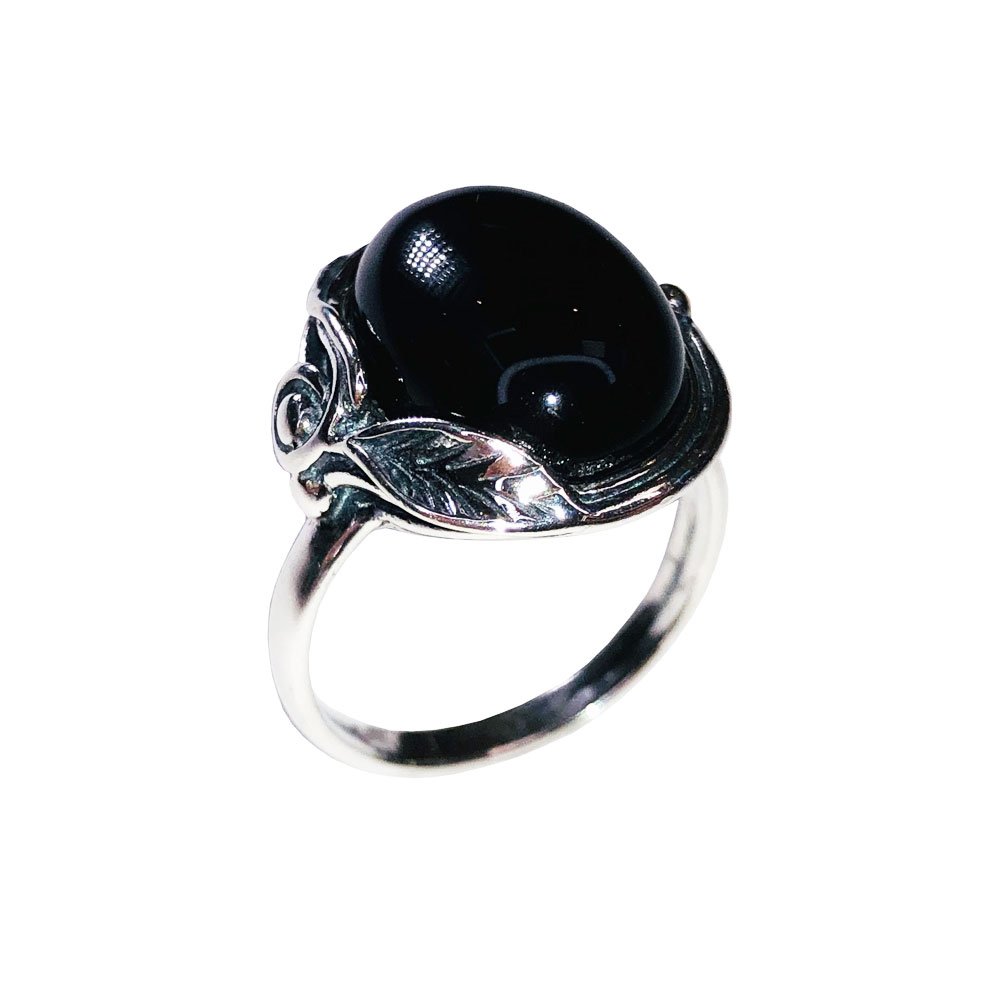 Anello “Justine” con Onice Nero – Argento 925