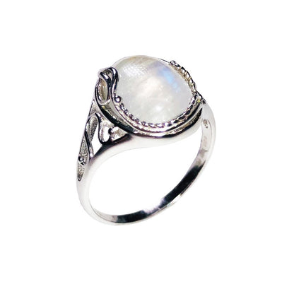 Anello in Pietra di Luna “Justine” – Argento 925