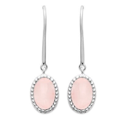 Orecchini Quarzo Rosa “Alexandra” – Argento 925