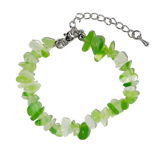 Bracciale in Agata Verde – Barocco con chiusura – da 19 a 23 cm