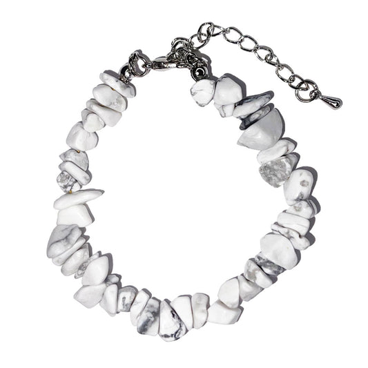 Bracciale Howlite – Barocco con chiusura – da 19 a 23 cm