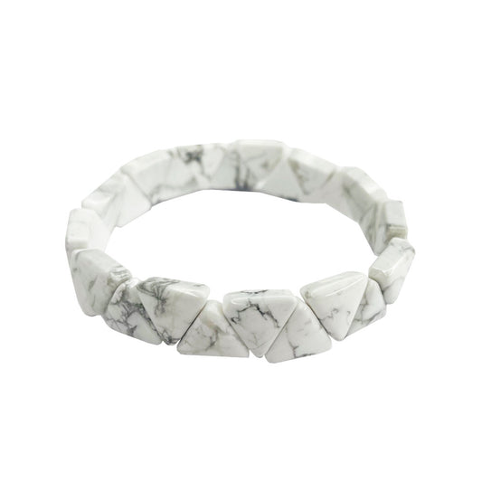 Bracciale Howlite – Pietre triangolari