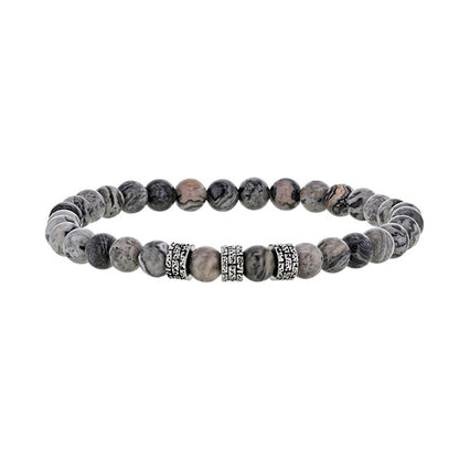 Bracciale in Diaspro Grigio “Per Lui” – Rif. F01-622