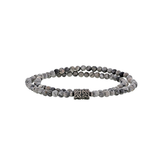 Bracciale in Diaspro Grigio “Per Lui” – Rif. F01-628