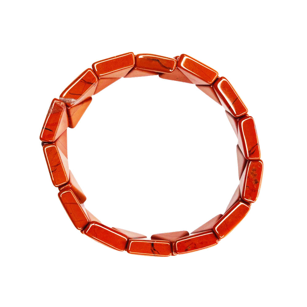 Bracciale Diaspro Rosso – Pietre triangolari