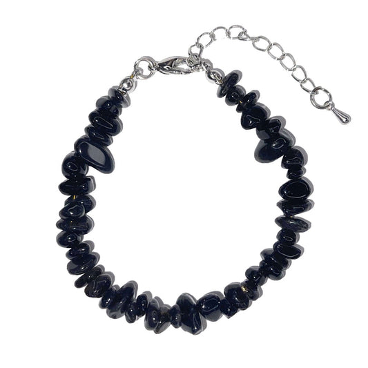 Bracciale in Ossidiana Nera – Barocco con chiusura – da 19 a 23 cm