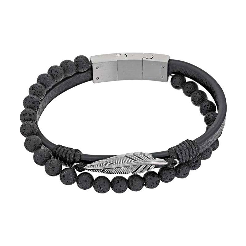 Bracciale Pietra Lavica “Per Lui” – Rif. F01-0156