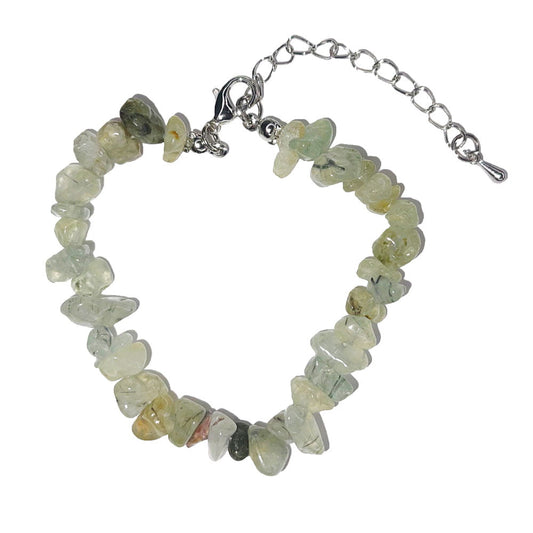 Bracciale in Prehnite – Barocco con chiusura – da 19 a 23 cm