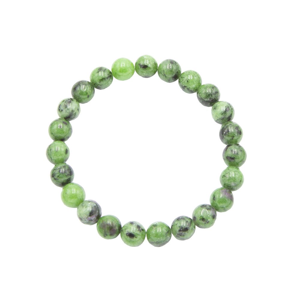 Bracciale con Rubini su zoisite - perline