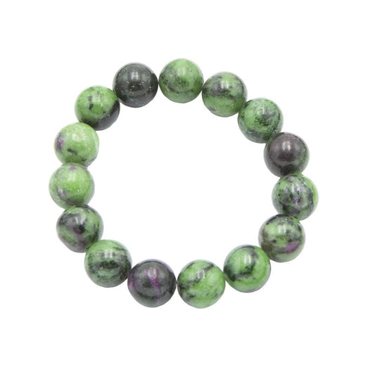 Bracciale con Rubini su zoisite - perline