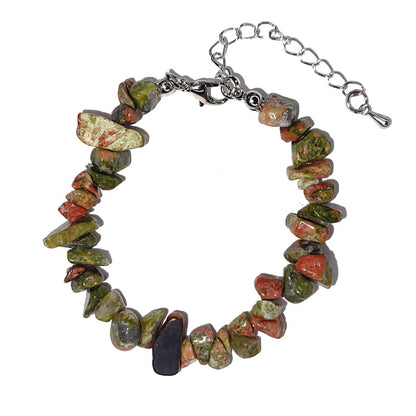 Bracciale Unakite – Barocco con chiusura – da 19 a 23 cm