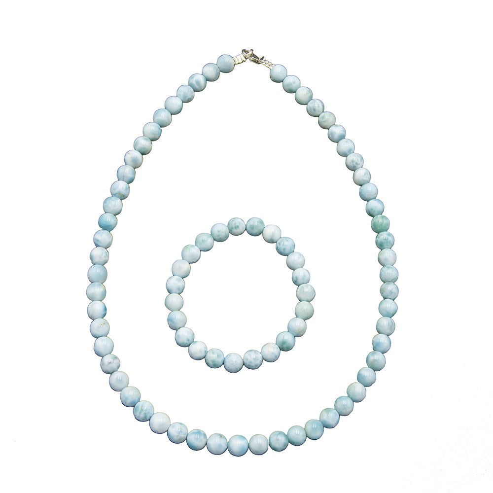 Set Larimar – Pietre con perline da 6 mm