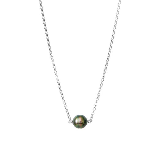 Collana di Perle di Tahiti barocche cerchiate – Argento 925 rodiato