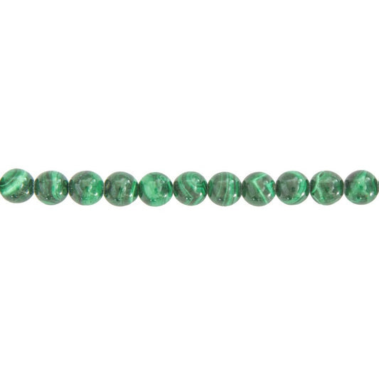 Filo di malachite – pietre sferiche da 6 mm