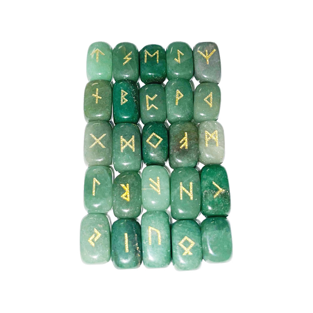 Set di 25 rune – Avventurina verde