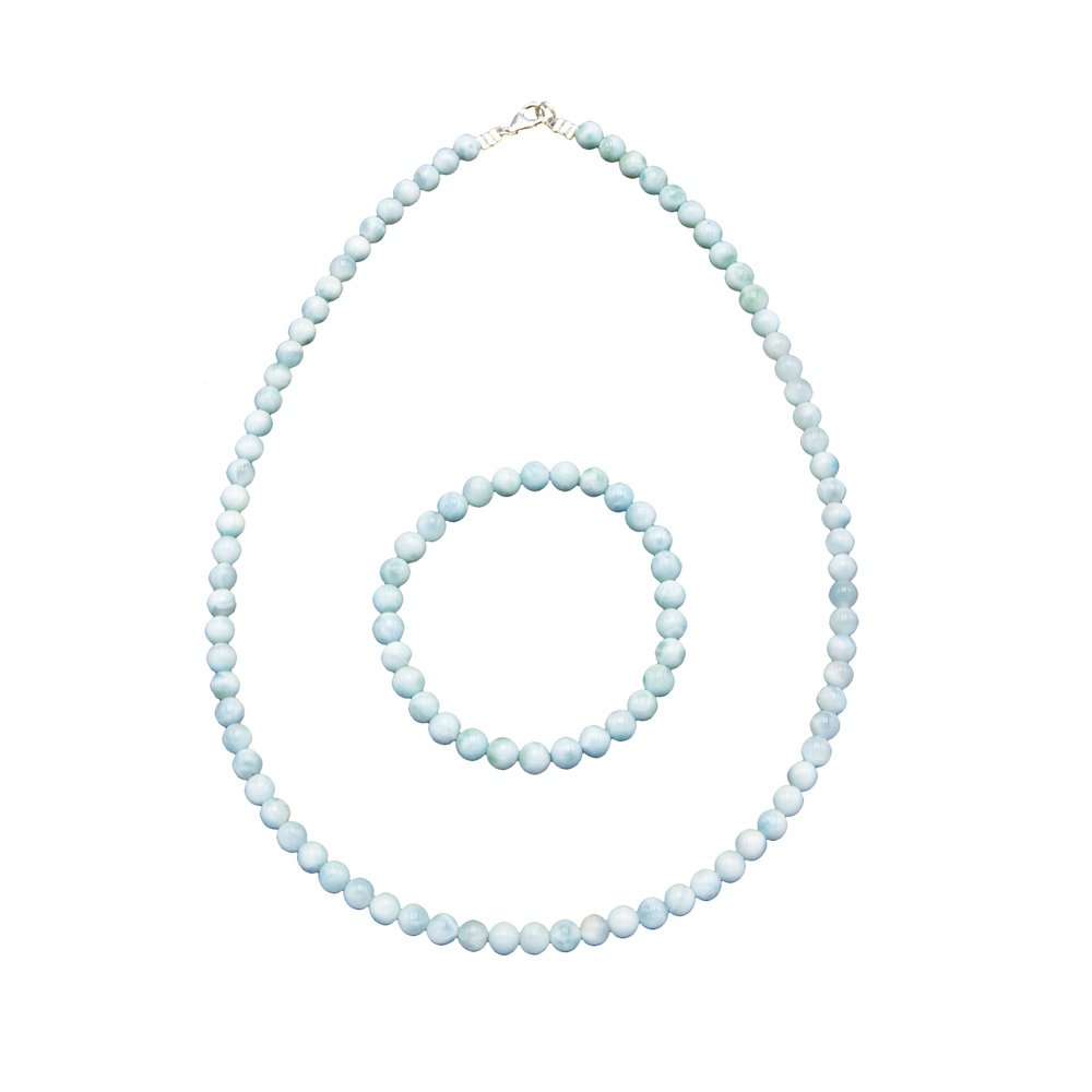 Set Larimar – Pietre con perline da 6 mm