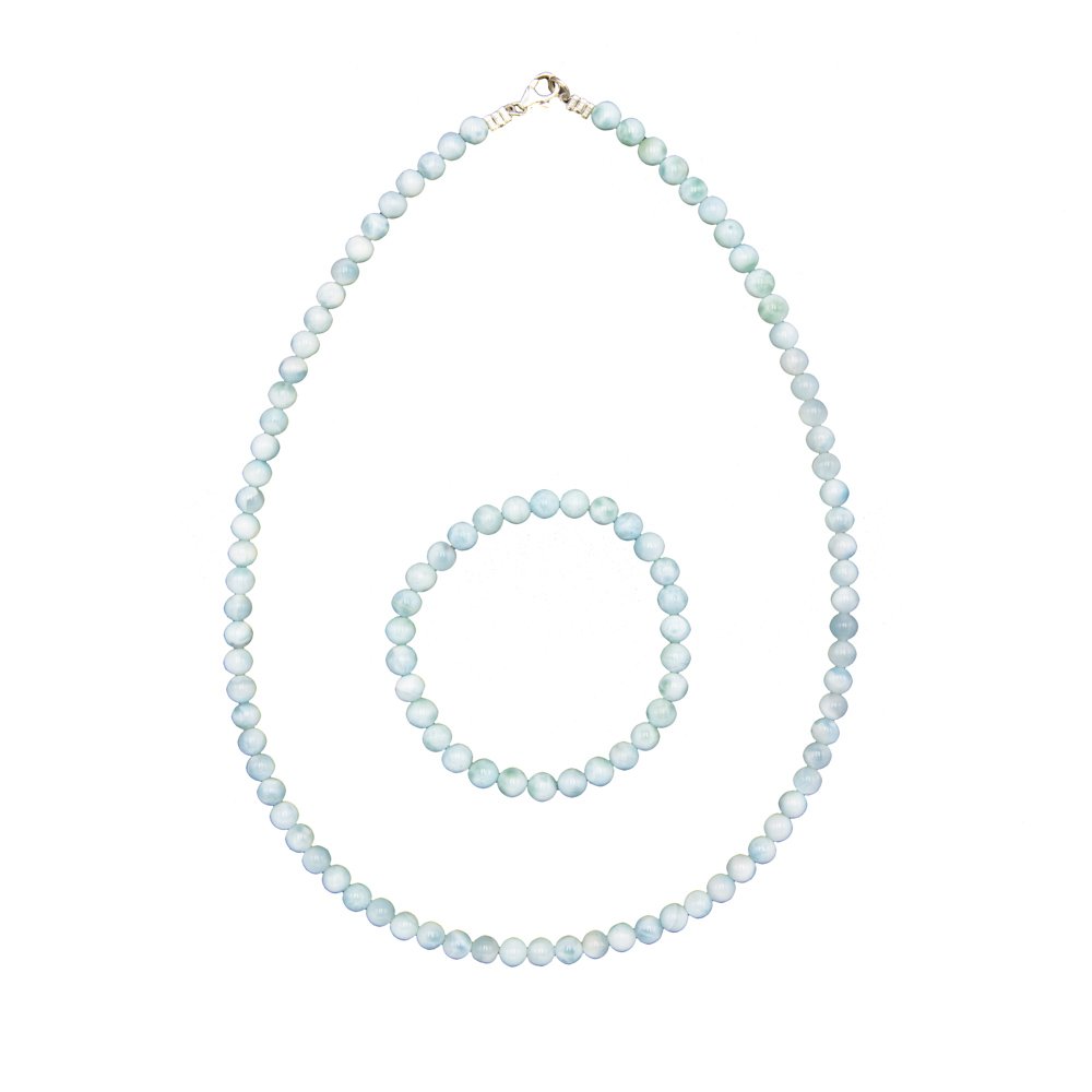 Set Larimar – Pietre con perline da 6 mm