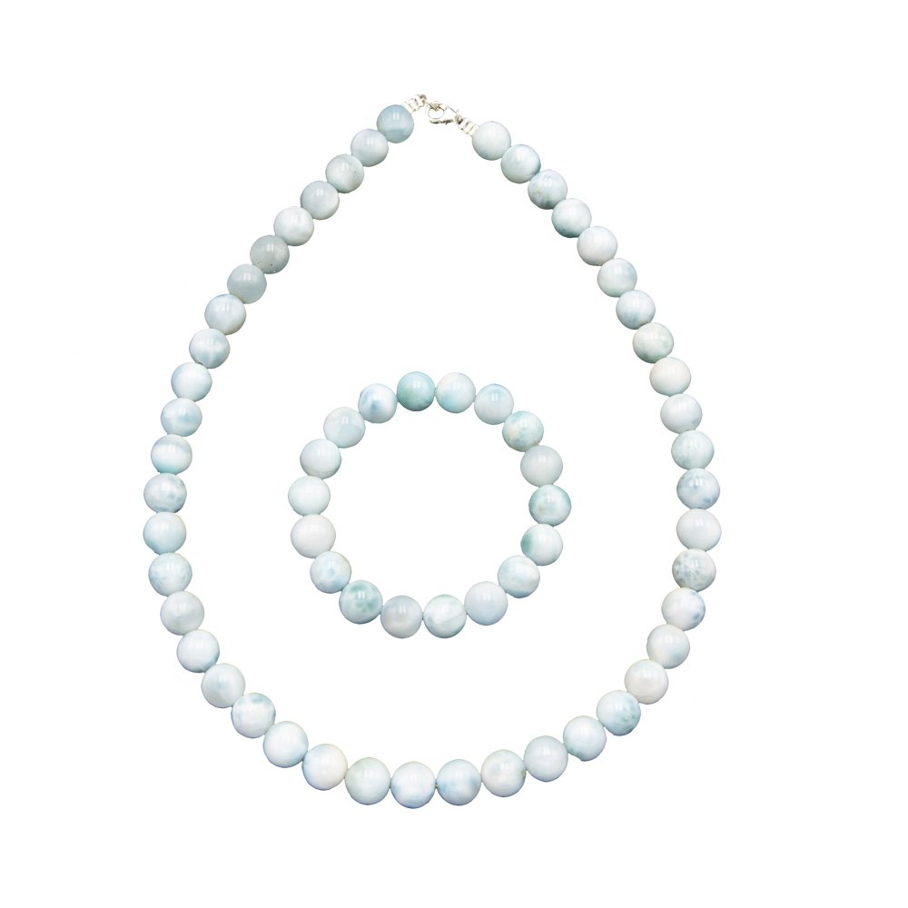 Set Larimar – Pietre con perline da 6 mm