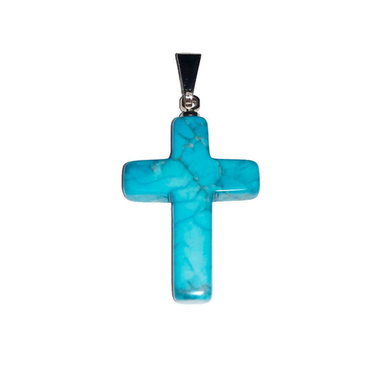 Ciondolo in Howlite Blu – Croce