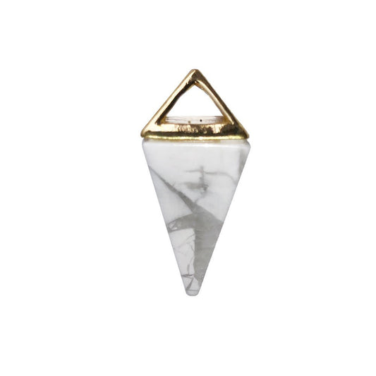 Ciondolo Howlite – Piramide d'oro