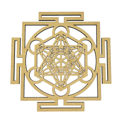 Piastra di ricarica Metatron e Yantra – Legno intagliato