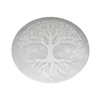 Piastra di ricarica in Selenite – Albero della vita – 14cm