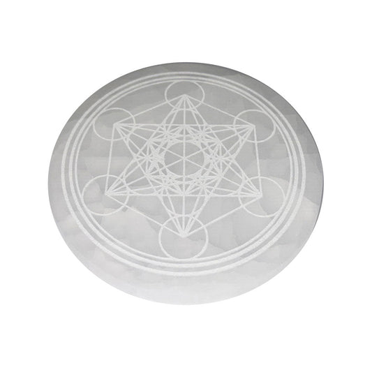 Piastra di ricarica in Selenite – Metatron – 14 cm