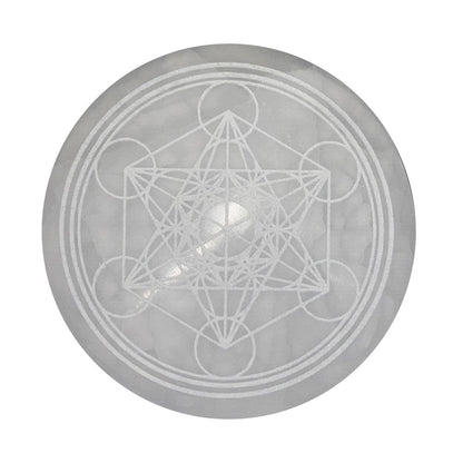 Piastra di ricarica in Selenite – Metatron – 14 cm